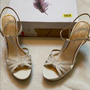 Jessica Simpson White Wedge Sz 9 M